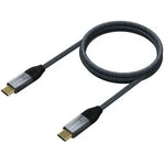 Cable USB 2.0 Tipo-C Aisens A107-0628 5A 100W/ USB Tipo-C Macho - USB Tipo-C Macho/ Hasta 100W/ 480Mbps/ 1m/ Gris - PixelPlaza