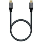 Cable USB 2.0 Tipo-C Aisens A107-0628 5A 100W/ USB Tipo-C Macho - USB Tipo-C Macho/ Hasta 100W/ 480Mbps/ 1m/ Gris - PixelPlaza