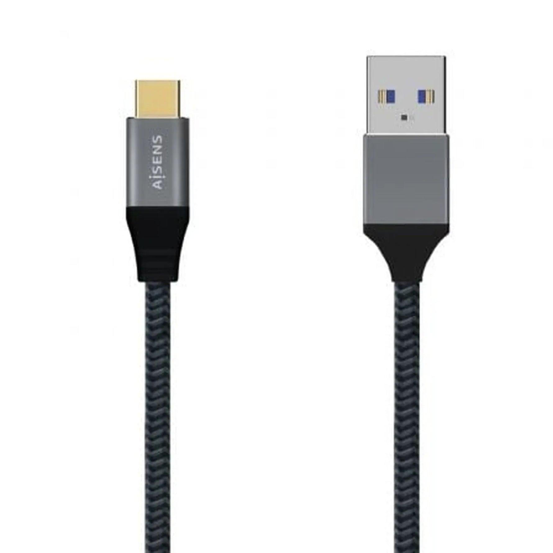 Cable USB 3.1 Tipo-C Aisens A107-0633/ USB Tipo-C Macho - USB Macho/ Hasta 27W/ 1250Mbps/ 2m/ Gris - PixelPlaza
