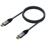 Cable USB 3.2 Tipo-C Aisens A107-0671 20GBPS 100W/ USB Tipo-C Macho - USB Tipo-C Macho/ Hasta 100W/ 20Gbps/ 1m/ Gris - PixelPlaza