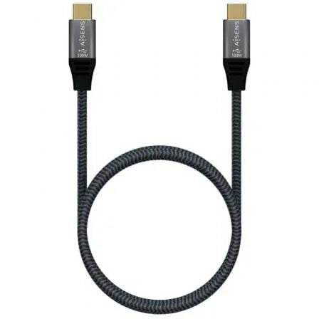 Cable USB 3.2 Tipo-C Aisens A107-0672 20GBPS 100W/ USB Tipo-C Macho - USB Tipo-C Macho/ Hasta 100W/ 20Gbps/ 1.5m/ Gris - PixelPlaza