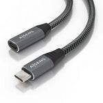Cable Alargador USB 3.2 Aisens A107-0760/ USB Tipo-C Macho - USB Tipo-C Hembra/ Hasta 100W/ 20Gbps/ 50cm/ Gris - PixelPlaza
