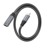 Cable Alargador USB 3.2 Aisens A107-0760/ USB Tipo-C Macho - USB Tipo-C Hembra/ Hasta 100W/ 20Gbps/ 50cm/ Gris - PixelPlaza