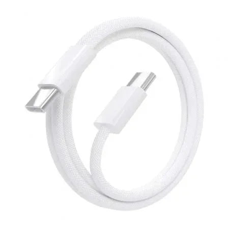 Cable USB 2.0 Tipo-C Aisens A107-0855/ USB Tipo-C Macho - USB Macho/ Hasta 60W/ 480Mbps/ 1m/ Blanco - PixelPlaza