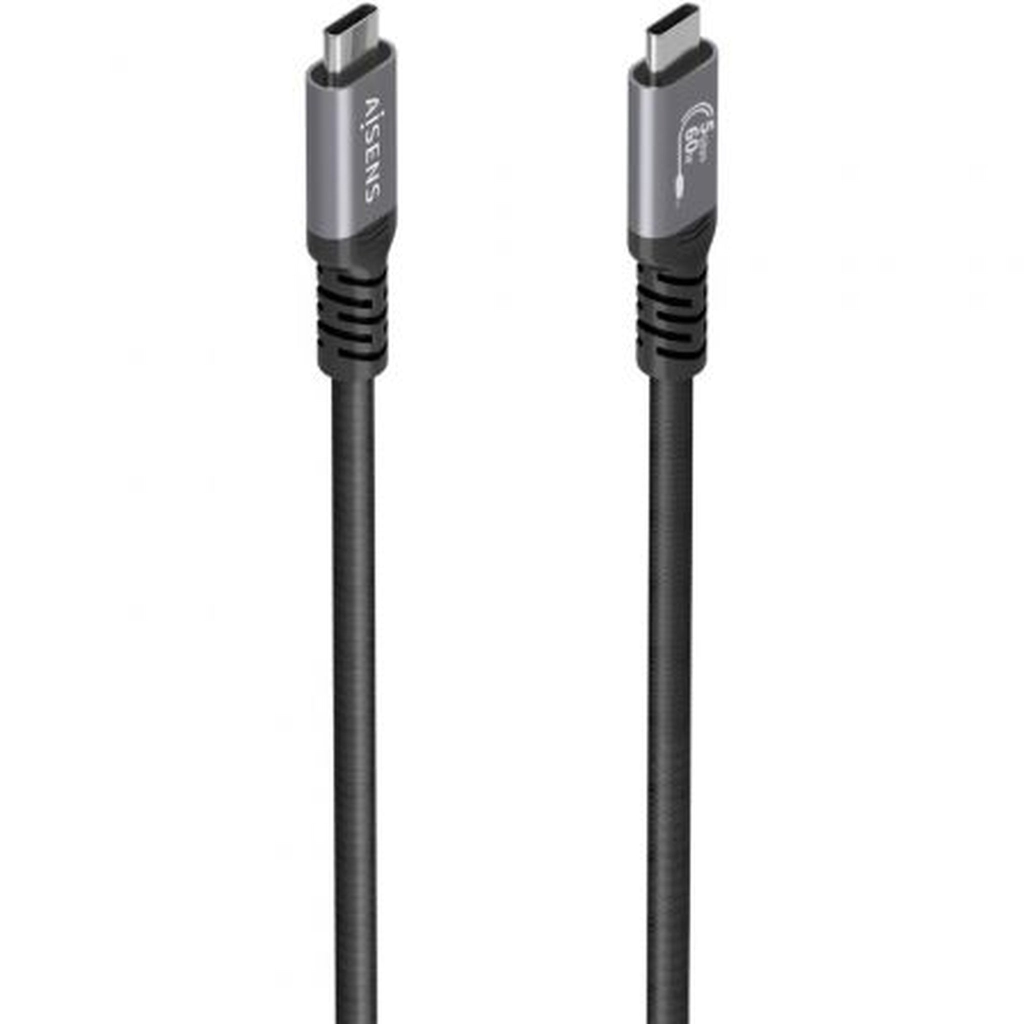 Cable USB 3.2 Tipo-C Aisens  A107-0991/ USB Tipo-C Macho - USB Tipo-C Macho/ Hasta 60W/ 5Gbps/ 7m/ Negro