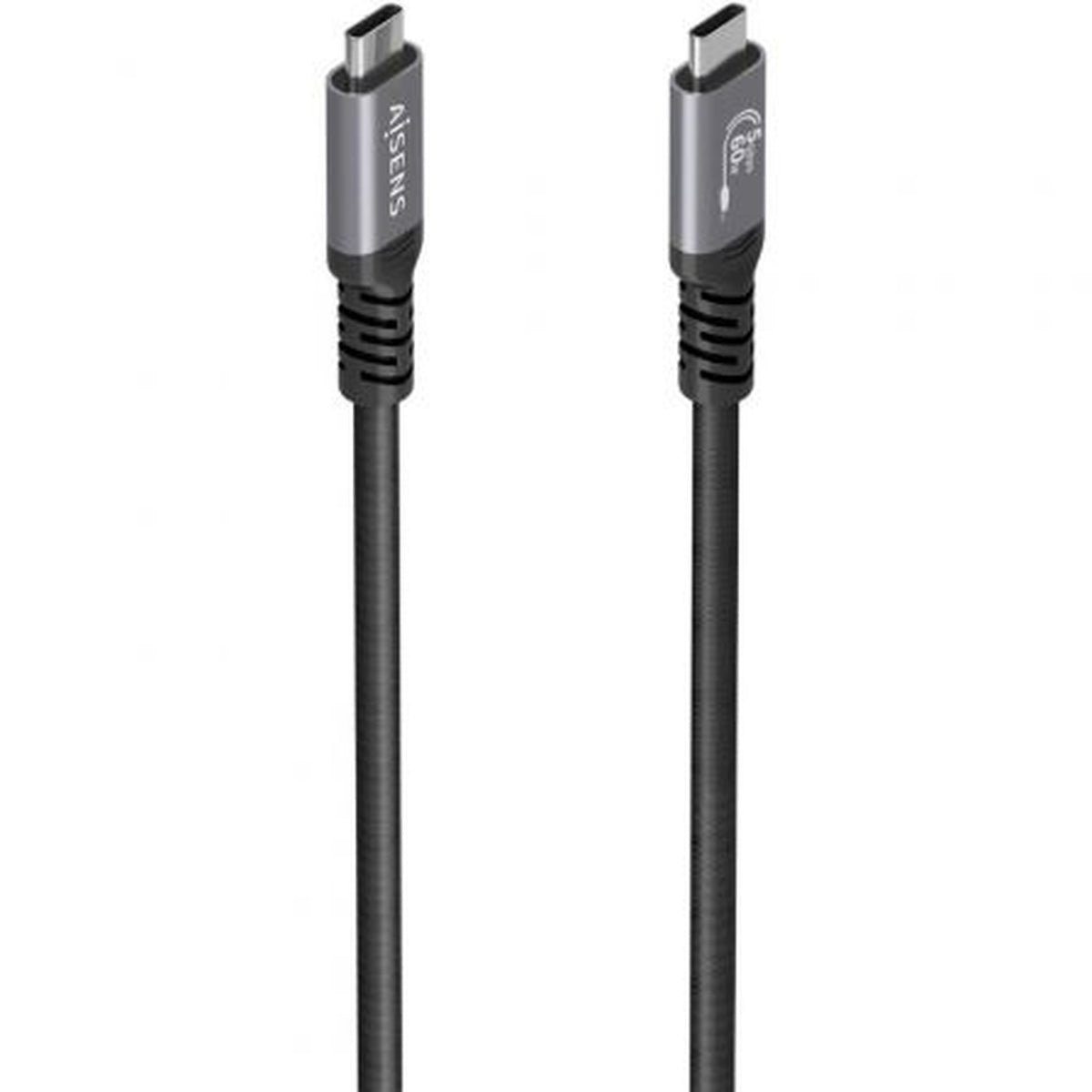 Cable USB 3.2 Tipo-C Aisens  A107-0991/ USB Tipo-C Macho - USB Tipo-C Macho/ Hasta 60W/ 5Gbps/ 7m/ Negro