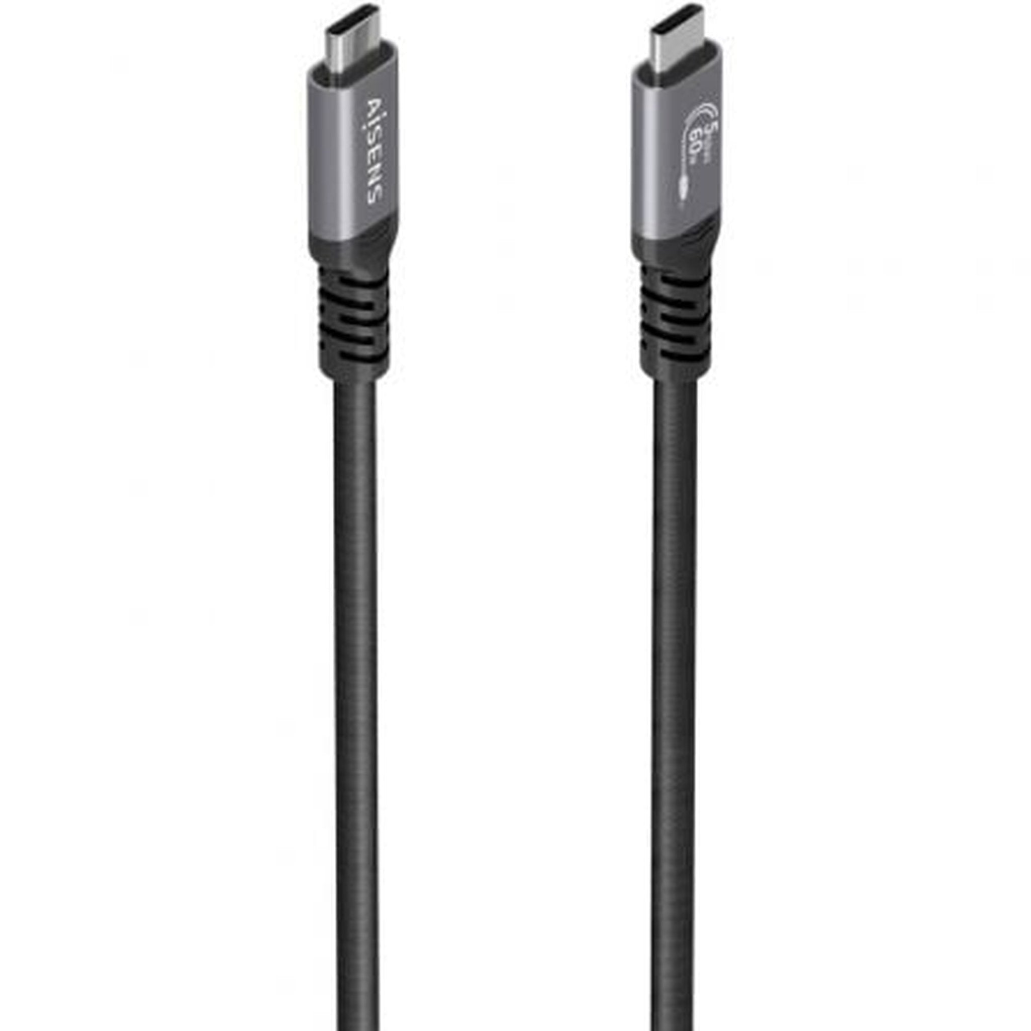 Cable USB 3.2 Tipo-C Aisens  A107-0992/ USB Tipo-C Macho - USB Tipo-C Macho/ Hasta 60W/ 5Gbps/ 10m/ Negro