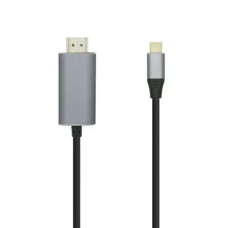 Cable Conversor Aisens A109-0392/ USB Tipo-C Macho - HDMI Macho/ Hasta 27W/ 1250Mbps/ 80cm/ Negro - PixelPlaza