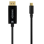 Cable Conversor Aisens A109-0689/ USB Tipo-C Macho - DisplayPort Macho/ Hasta 27W/ 1250Mbps/ 1.8m/ Negro - PixelPlaza