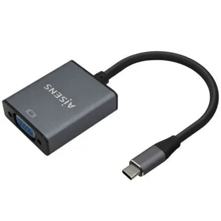Conversor Aisens A109-0691/ USB Tipo-C Macho - VGA Hembra/ Hasta 27W/ 1250Mbps/ 15cm/ Gris - PixelPlaza