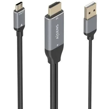Cable Conversor Aisens A109-0871/ HDMI Macho/ USB Macho - USB Tipo-C Macho/ 1.8m/ Negro - PixelPlaza
