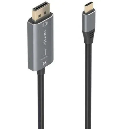 Cable Conversor Aisens A109-0880/ USB Tipo-C Macho - DisplayPort Macho/ 1.8m/ Negro - PixelPlaza