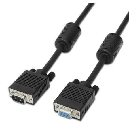 Cable Alargador SVGA Aisens A113-0078/ VGA Macho - VGA Hembra/ Hasta 3W/ 10Mbps/ 1.8m/ Negro - PixelPlaza