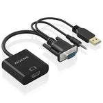 Cable Conversor Aisens A115-0872 SVGA Macho - USB Macho/ Jack Macho - HDMI Hembra/ 20cm/ Negro - PixelPlaza