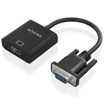 Cable Conversor Aisens A115-0873/ VGA Macho/ HDMI Hembra - Jack 3.5 Hembra - MicroUSB / 20cm/ Negro - PixelPlaza