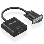 Cable Conversor Aisens A115-0873/ VGA Macho/ HDMI Hembra - Jack 3.5 Hembra - MicroUSB / 20cm/ Negro - PixelPlaza
