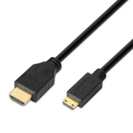 Cable HDMI Aisens A119-0114/ HDMI Macho - Mini HDMI Macho/ Hasta 10W/ 720Mbps/ 1.8m/ Negro - PixelPlaza