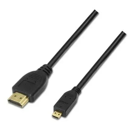 Cable Micro HDMI Aisens A119-0116/ HDMI Macho - Micro HDMI Macho/ Hasta 10W/ 720Mbps/ 80cm/ Negro - PixelPlaza