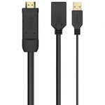 Cable Conversor 4K Aisens A122-0642/ HDMI Macho - DisplayPort Hembra - USB Macho/ Hasta 10W/ 2250Mbps/ 10cm + 10cm/ Negro - PixelPlaza