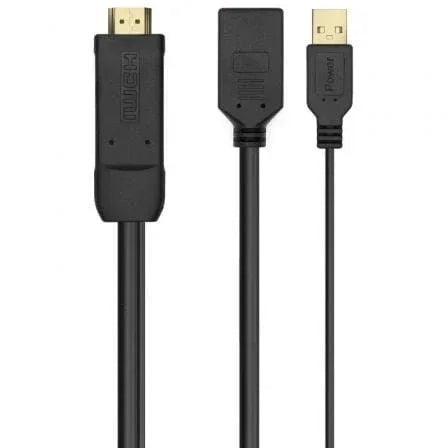 Cable Conversor 4K Aisens A122-0642/ HDMI Macho - DisplayPort Hembra - USB Macho/ Hasta 10W/ 2250Mbps/ 10cm + 10cm/ Negro - PixelPlaza