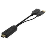 Cable Conversor 4K Aisens A122-0642/ HDMI Macho - DisplayPort Hembra - USB Macho/ Hasta 10W/ 2250Mbps/ 10cm + 10cm/ Negro - PixelPlaza