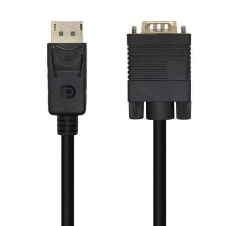 Cable Conversor Aisens A125-0462/ DisplayPort Macho - VGA Macho/ Hasta 5W/ 2300Mbps/ 3m/ Negro - PixelPlaza