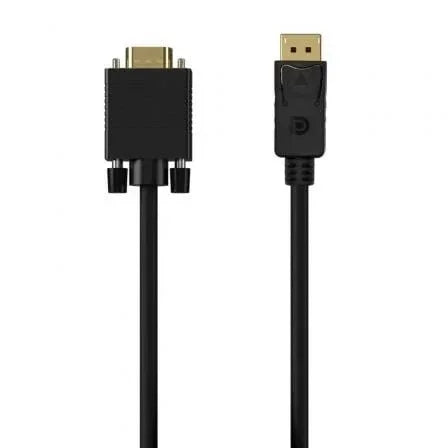 Cable Conversor Aisens A125-0552/ DisplayPort Macho - VGA Macho/ Hasta 5W/ 2300Mbps/ 1m/ Negro - PixelPlaza