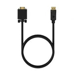 Cable Conversor Aisens A125-0552/ DisplayPort Macho - VGA Macho/ Hasta 5W/ 2300Mbps/ 1m/ Negro - PixelPlaza
