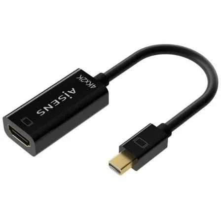 Cable Conversor Aisens A125-0643/ Mini DisplayPort Macho - HDMI Hembra/ Hasta 5W/ 2300Mbps/ 15cm/ Negro - PixelPlaza