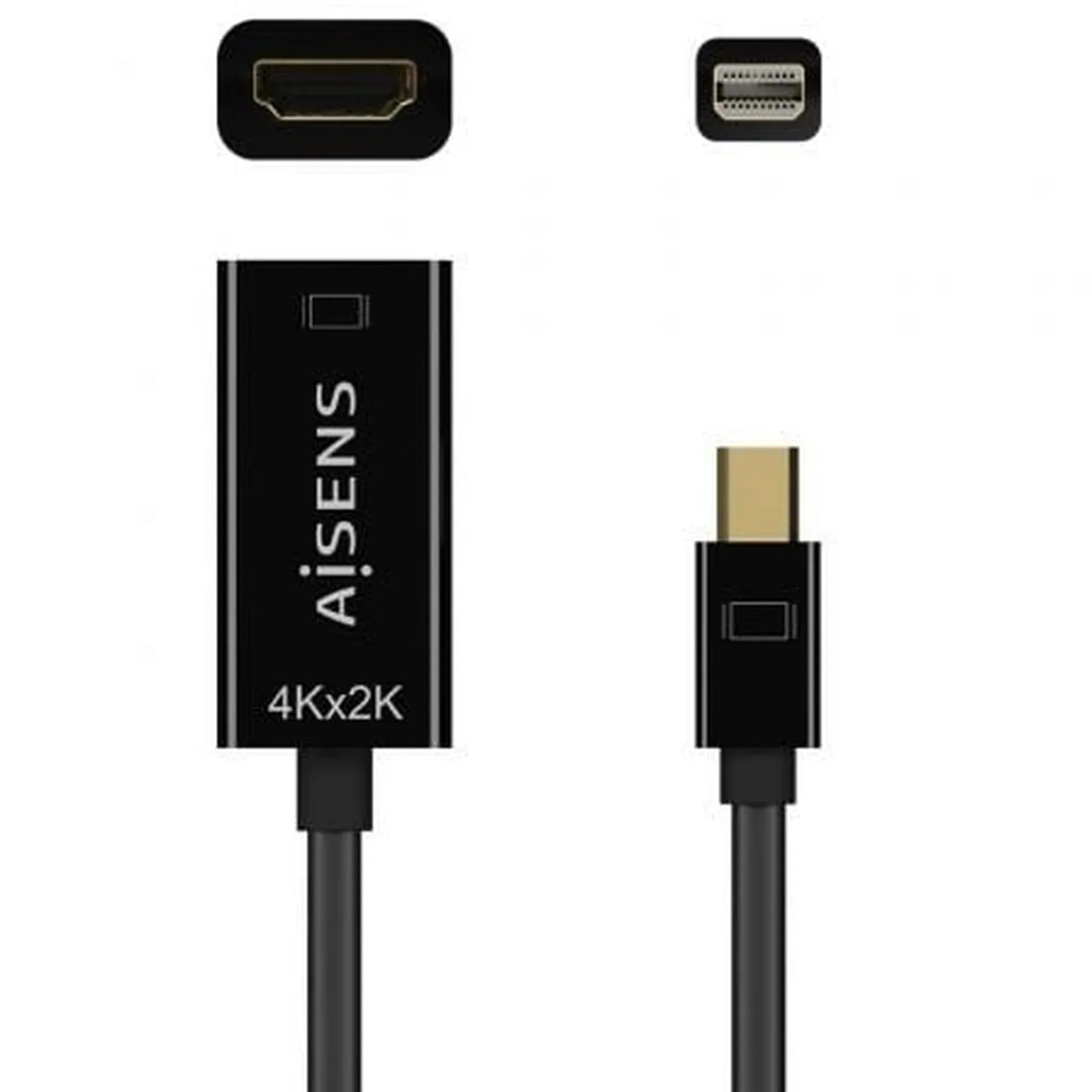 Cable Conversor Aisens A125-0643/ Mini DisplayPort Macho - HDMI Hembra/ Hasta 5W/ 2300Mbps/ 15cm/ Negro - PixelPlaza