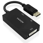 Cable Conversor Aisens A125-0861/ DisplayPort Macho/ VGA Hembra - DVI Hembra - HDMI 4K Hembra/ 15cm/ Negro - PixelPlaza