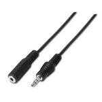 Cable Estéreo Aisens A128-0145/ Jack 3.5 Macho - Jack 3.5 Hembra/ Hasta 0.1W/ 1.5m/ Negro - PixelPlaza
