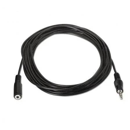 Cable Estéreo Aisens A128-0145/ Jack 3.5 Macho - Jack 3.5 Hembra/ Hasta 0.1W/ 1.5m/ Negro - PixelPlaza