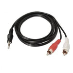 Cable Estéreo Aisens A128-0147/ Jack 3.5 Macho - 2x RCA Macho/ Hasta 0.1W/ 1.5m/ Negro - PixelPlaza
