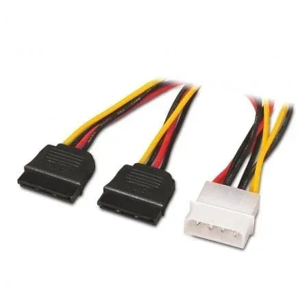 Cable Duplicador de Alimentación Aisens A131-0161/ Molex 4 PIN Macho - 2x SATA Hembra/ Hasta 54W/ 20cm - PixelPlaza