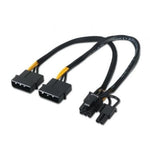 Cable Alimentación Tarjeta Gráfica Aisens A131-0165/ 2x Molex Macho - Molex 6+2 PIN Macho/ Hasta 54W/ 20cm - PixelPlaza
