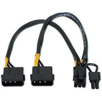Cable Alimentación Tarjeta Gráfica Aisens A131-0165/ 2x Molex Macho - Molex 6+2 PIN Macho/ Hasta 54W/ 20cm - PixelPlaza