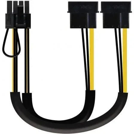 Cable Alimentación Tarjeta Gráfica Aisens A131-0165/ 2x Molex Macho - Molex 6+2 PIN Macho/ Hasta 54W/ 20cm - PixelPlaza