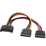 Cable Alimentación Aisens A131-0353/ SATA Macho - 2x SATA Hembra/ Hasta 54W/ 20cm/ Negro - PixelPlaza