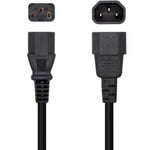 Cable Alimentaciůn Aisens A132-0466/ C13 Hembra - C14 Macho/ Hasta 1500W/ 3m/ Negro