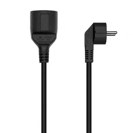 Cable Alargador de Alimentación Aisens A132-0600/ CEE7 Macho - CEE7 Hembra/ Hasta 1500W/ 2m/ Negro - PixelPlaza
