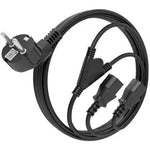 Cable Alimentación CPU Aisens A132-0864/ CEE7 Macho - 2x C13 Hembra/ 1.8m/ Negro - PixelPlaza