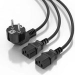 Cable Alimentación CPU Aisens A132-0864/ CEE7 Macho - 2x C13 Hembra/ 1.8m/ Negro - PixelPlaza