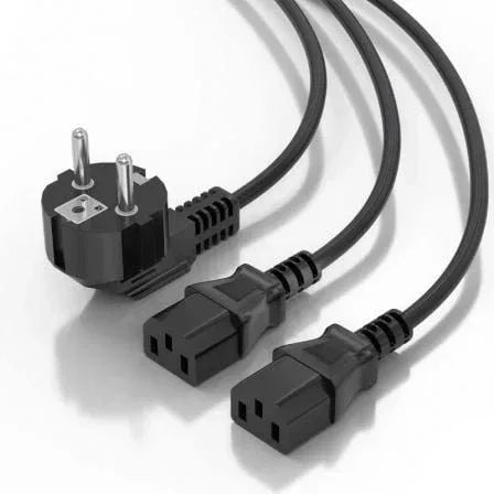 Cable Alimentación CPU Aisens A132-0865/ CEE7 Macho - 2x C13 Hembra/ 3m/ Negro - PixelPlaza