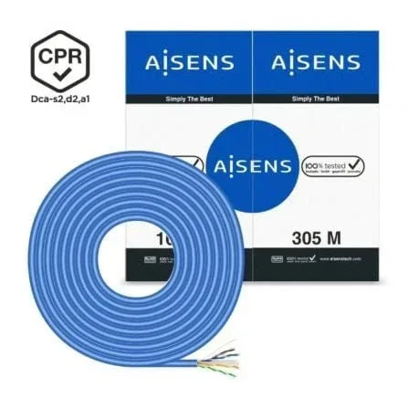 Bobina de Cable RJ45 UTP AWG24 LSZH CPR Dca Aisens A135-0663 Cat.6/ 305m/ Azul - PixelPlaza