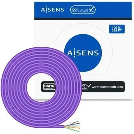 Bobina de Cable RJ45 AWG23 UTP Aisens A135-0747 Cat.6/ LSZH/ 100m/ Violeta - PixelPlaza