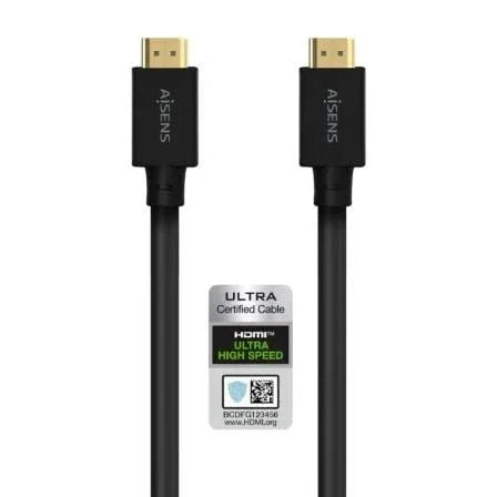 Cable HDMI 2.1 8K Aisens A150-0680/ HDMI Macho - HDMI Macho/ 5m/ Certificado/ Negro - PixelPlaza