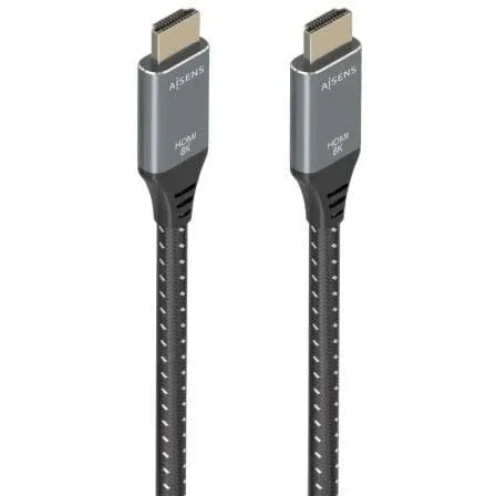Cable HDMI 2.1 8K Aisens A150-0876/ HDMI Macho - HDMI Macho/ 5m/ Gris y Negro - PixelPlaza