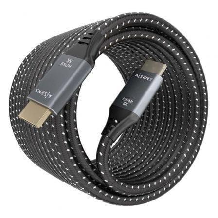 Cable HDMI 2.1 8K Aisens A150-0877/ HDMI Macho - HDMI Macho/ 7m/ Gris y Negro - PixelPlaza