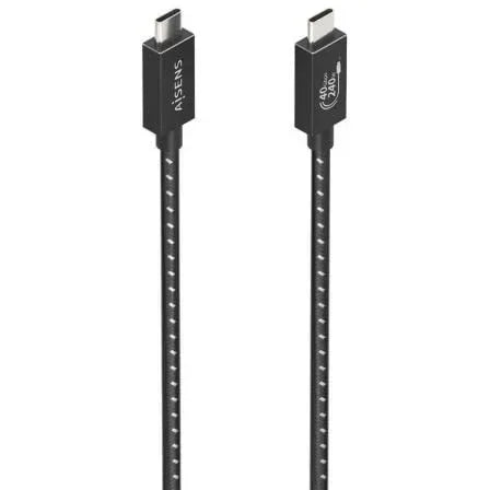 Cable USB 4.0 Tipo-C Aisens A156-0868/ USB Tipo-C Macho - USB Tipo-C Macho/ Hasta 240W/ 40Gbps/ 1.5m/ Gris - PixelPlaza